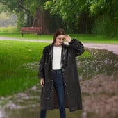 1 buc. haină de ploaie unisex EVA de înaltă calitate, îmbrăcăminte de ploaie îngroșată, impermeabilă, pentru bărbați, costum de camping, neagră, impermeabilă, pentru femei, M0D1