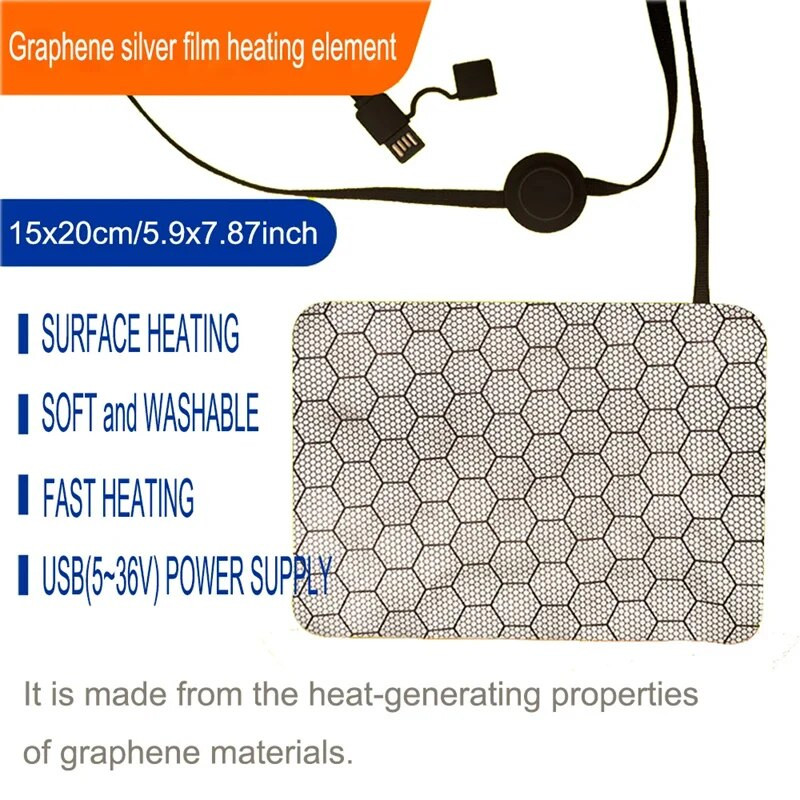 35-55°C USB elektromos fűtőbetét görcsökre 5-36V biztonságos hőpárna Innovatív terület fűtési technológia Melegítő szőnyeg görcsökre