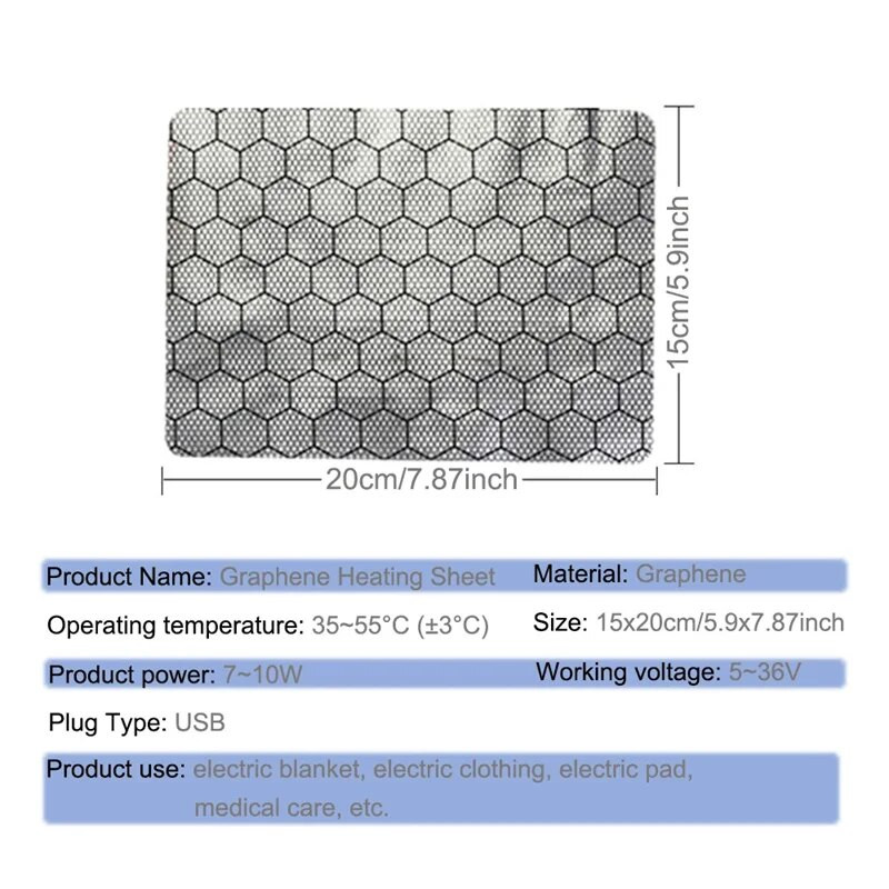 35-55°C USB elektromos fűtőbetét görcsökre 5-36V biztonságos hőpárna Innovatív terület fűtési technológia Melegítő szőnyeg görcsökre