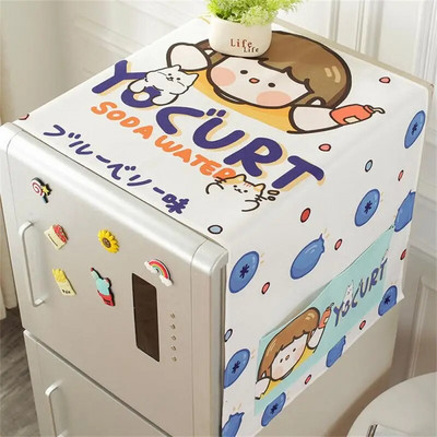 1 buc Husa rezistenta la praf pentru frigider Capac masina de spalat rufe cu buzunare de depozitare Genti Huse universale de protectie solara bucatarie Craciun
