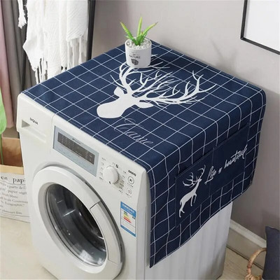 1 buc Husa rezistenta la praf pentru frigider Capac masina de spalat rufe cu buzunare de depozitare Genti Huse universale de protectie solara bucatarie Craciun