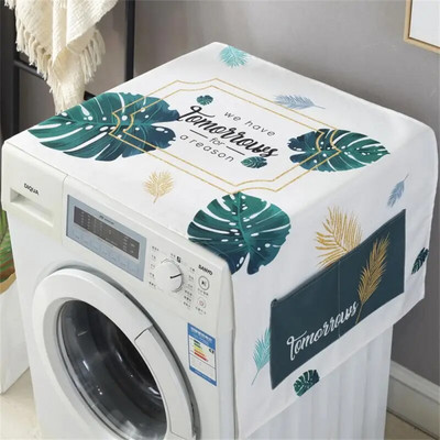1 buc Husa rezistenta la praf pentru frigider Capac masina de spalat rufe cu buzunare de depozitare Genti Huse universale de protectie solara bucatarie Craciun