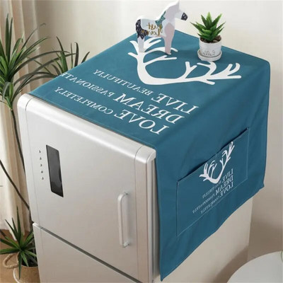 1 buc Husa rezistenta la praf pentru frigider Capac masina de spalat rufe cu buzunare de depozitare Genti Huse universale de protectie solara bucatarie Craciun