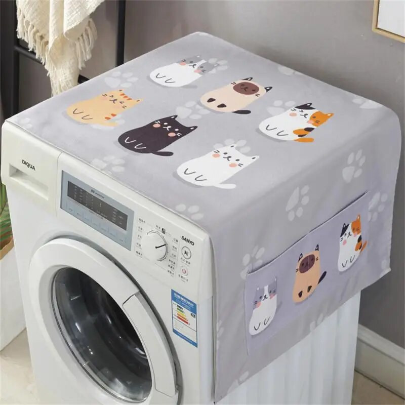 1Gb Ledusskapja putekļu necaurlaidīgs vāks Veļas mašīnas pārsegs ar uzglabāšanas kabatām Somas Universālie sauļošanās pārklāji Virtuve Ziemassvētki