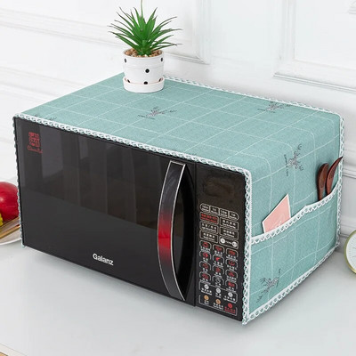 Mikrobangų krosnelės dangtis su kišenėmis Dulkėms atsparūs mikrobangų krosnelės dangteliai Apsauginiai dangteliai Plaunami patvarūs namų virtuvės priedai