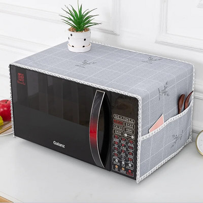 Mikrobangų krosnelės dangtis su kišenėmis Dulkėms atsparūs mikrobangų krosnelės dangteliai Apsauginiai dangteliai Plaunami patvarūs namų virtuvės priedai