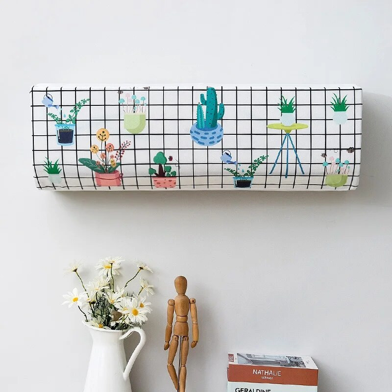 Spausdintas vidaus pakabinamas oro kondicionavimo apsauginis dėklas Oro kondicionieriaus dangtelis namų dulkių dangtelis Dekoratyvinis oro kondicionavimo dangtelis