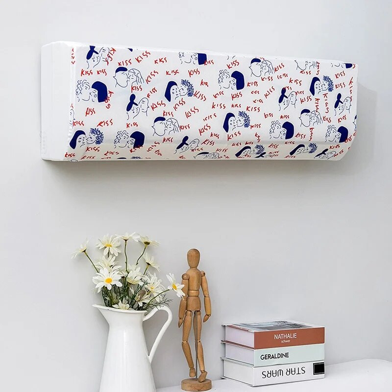 Spausdintas vidaus pakabinamas oro kondicionavimo apsauginis dėklas Oro kondicionieriaus dangtelis namų dulkių dangtelis Dekoratyvinis oro kondicionavimo dangtelis