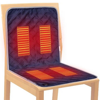 Електрическа подгряваща възглавница за стол Преносима USB нагревателна подложка за седалка 3 нива Зимна топла подложка за възглавница за домашен офис Автомобил Къмпинг Риболов