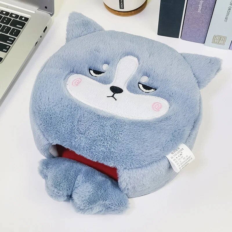 USB šildomas pelės kilimėlis Mieli animaciniai gyvūnai pliušiniai žiemos biuro rankų riešo kilimėlis kompiuteriniams nešiojamiesiems kompiuteriams žaidimų priedai