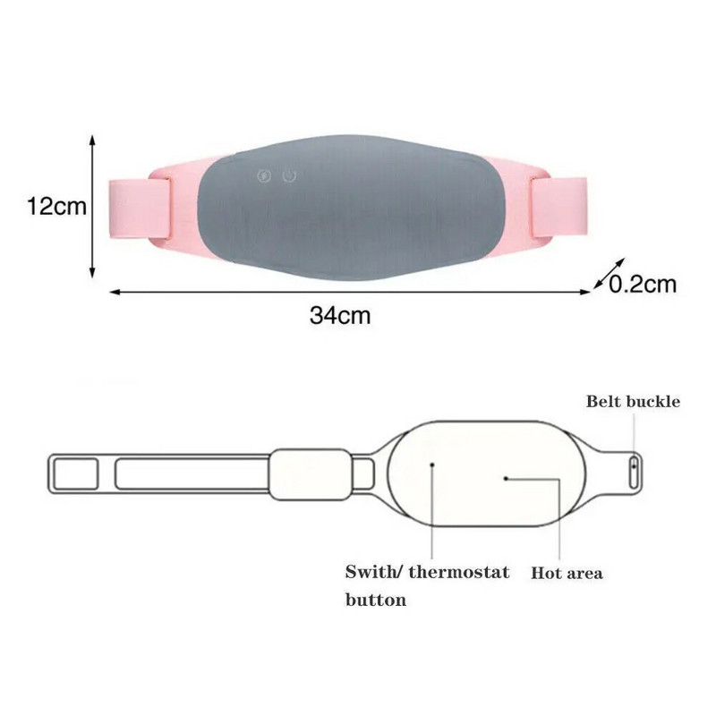 Ženski menstrualni jastučić za grijanje, električni, topli Palace, pojas za ublažavanje grčeva u struku, vibrirajući masažer za trbuh, zimski poklon