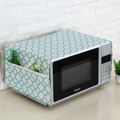 2023 m. Naujas 1vnt 35*95cm lininis paprastas mikrobangų krosnelės dulkėms atsparus dangtelis su kišenėmis Audiniai mikrobangų krosnelės apsauginiai dangteliai