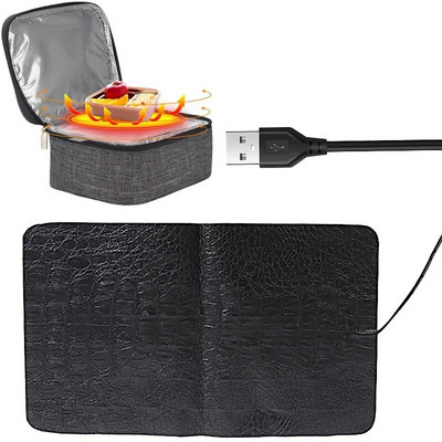 Elektrická vyhrievacia podložka s USB na mlieko, kávu, šálku mlieka, ohrievač tanierov, kanceláriu, piknik, jedlo, obedár, vyhrievané tesnenie 5V 12V 24V náradie