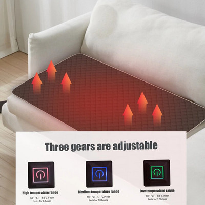 5V USB диван Електрически одеяла Подложка Зимен затоплящ матрак Термостат Тип-C Отопляема къмпинг постелка за сън за открито закрито