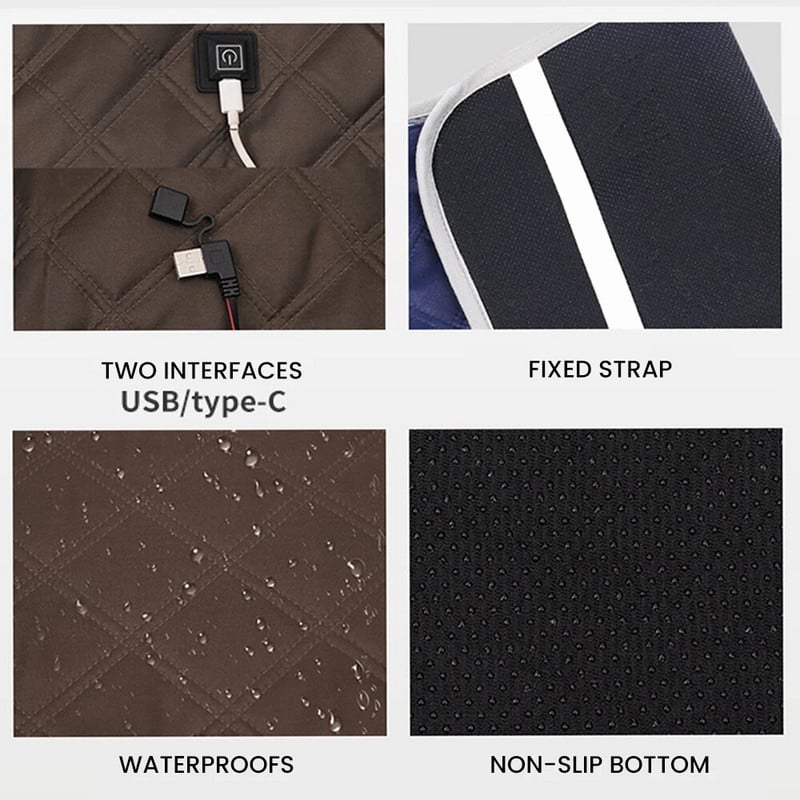 5 V-os USB kanapé Elektromos takarók matrac téli testmelegítő matrac termosztát C típusú fűtött kemping alvószőnyeg kültéri használatra