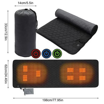 USB нагревателна постелка за спане Изолация Къмпинг Отопляем матрак за спане Електрическа нагревателна постелка за къмпинг 3-степенна топла подложка за спане