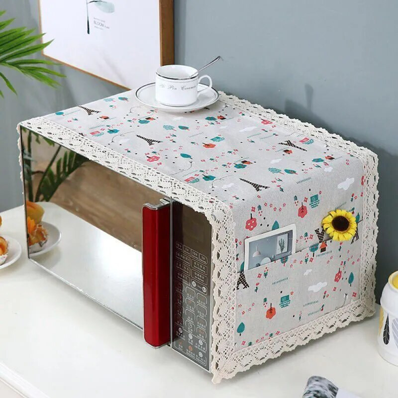 Mikrobangų krosnelės dulkių dangtelis Aliejui atspari medžiaga Kvėpuojanti apsauga Mikrobangų krosnelės dulkių dangtelis su laikymo maišeliu Virtuvės reikmenys