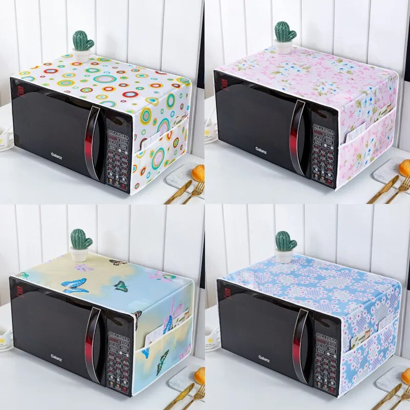 Putekļu necaurlaidīgs mikroviļņu krāsns pārsegs Vairāku rakstu eļļas necaurlaidīgs vāks ar dubultu kabatas uzglabāšanas maisiņu Virtuves elektriskās krāsns piederumi