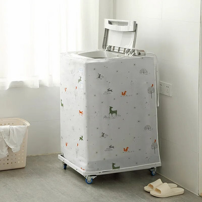 Drum Washing Machine Cover Dust Cover Clean Washing Case Cute Cartoon Dryer Cover For Washing Machine Household Goods
