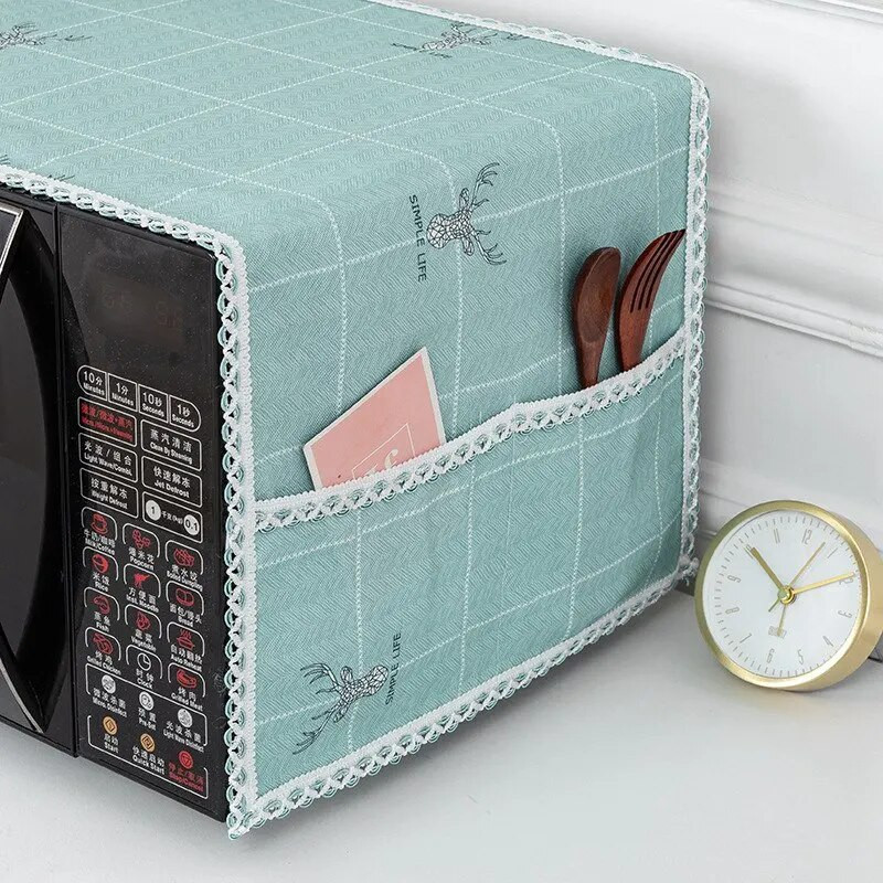 Mikrobangų krosnelės dangtis su kišenėmis Dulkėms atsparūs mikrobangų krosnelės dangteliai Apsauginiai dangteliai Plaunami patvarūs namų virtuvės priedai