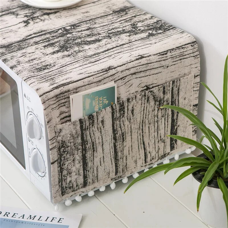 30cm*90cm Φούρνος μικροκυμάτων Τυπωμένο κάλυμμα σκόνης Πανί Gadgets κουζίνας σπιτιού Τσάντα αποθήκευσης με πλαϊνή τσέπη