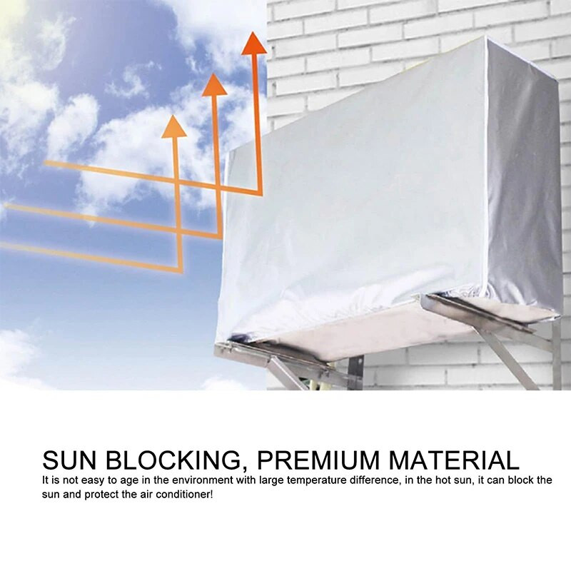 Oro kondicionieriaus dangtelis lauko blokas, atsparus vandeniui, patvari apsauga, lengvai uždedama ir nuimama, apsaugo nuo gedimo