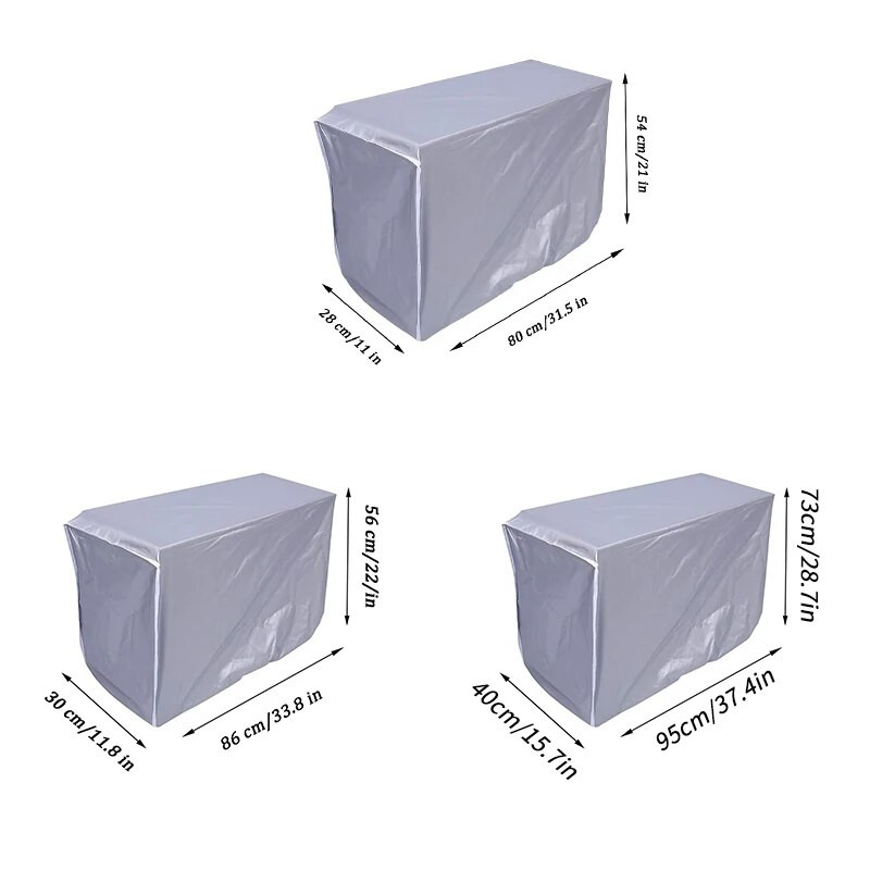 Oro kondicionieriaus dangtelis lauko blokas, atsparus vandeniui, patvari apsauga, lengvai uždedama ir nuimama, apsaugo nuo gedimo