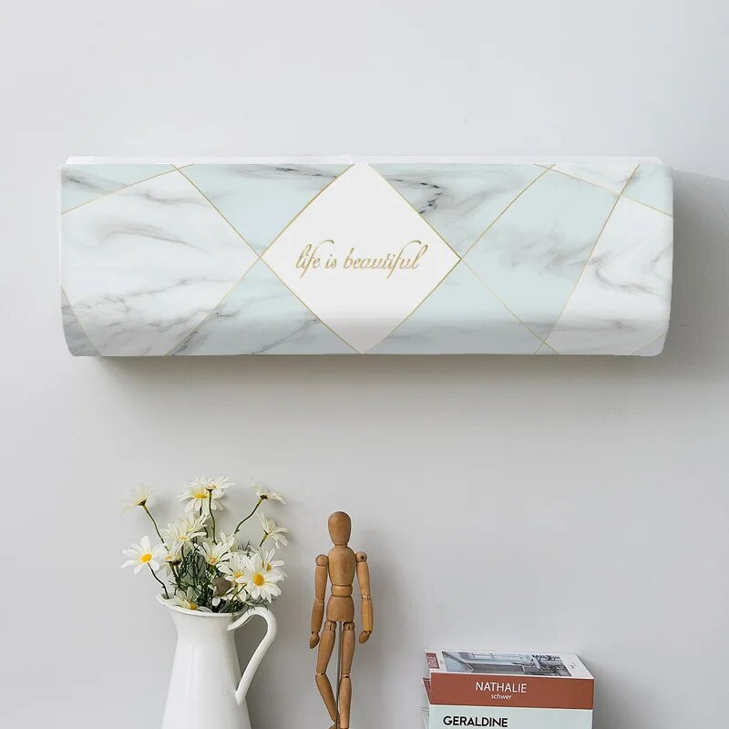 Κάλυμμα κλιματιστικού από ελαστικό ύφασμα Φύλλα εκτύπωσης σειράς Προστατευτική θήκη Επιτοίχια Κλιματισμός Κάλυμμα σκόνης Διακόσμηση σπιτιού