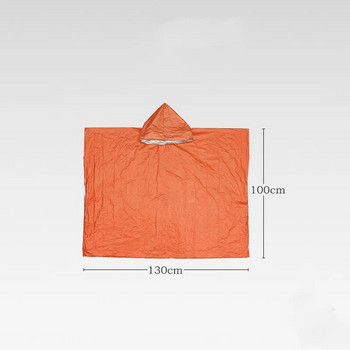 Αδιάβροχο εξωτερικού χώρου έκτακτης ανάγκης Αλουμινόχαρτο Αντιανεμικό μακρυμάνικο παλτό Σώσιμη αντανακλαστική κουβέρτα πεζοπορίας μεγάλα αδιάβροχα ανταλλακτικά