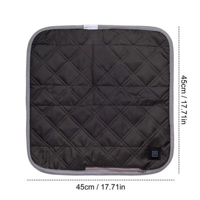 Elektrinė šildoma kėdės pagalvėlė Nešiojama USB šildoma sėdynės padėklas 3 lygių žiemos šiltas pagalvėlės kilimėlis namų biuro automobiliui, žvejybai