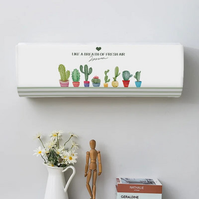 Cactus Potted Plant Spausdinti dulkių dangteliai Oro kondicionieriaus dangtelis Namai Lengvai valomas dangtelis Kabantis oro kondicionieriaus apsauginis dėklas