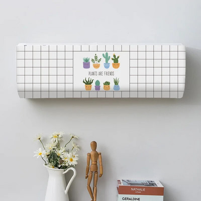 Cactus Potted Plant Spausdinti dulkių dangteliai Oro kondicionieriaus dangtelis Namai Lengvai valomas dangtelis Kabantis oro kondicionieriaus apsauginis dėklas