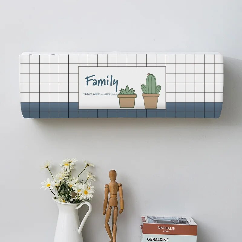 Cactus Potted Plant Spausdinti dulkių dangteliai Oro kondicionieriaus dangtelis Namai Lengvai valomas dangtelis Kabantis oro kondicionieriaus apsauginis dėklas