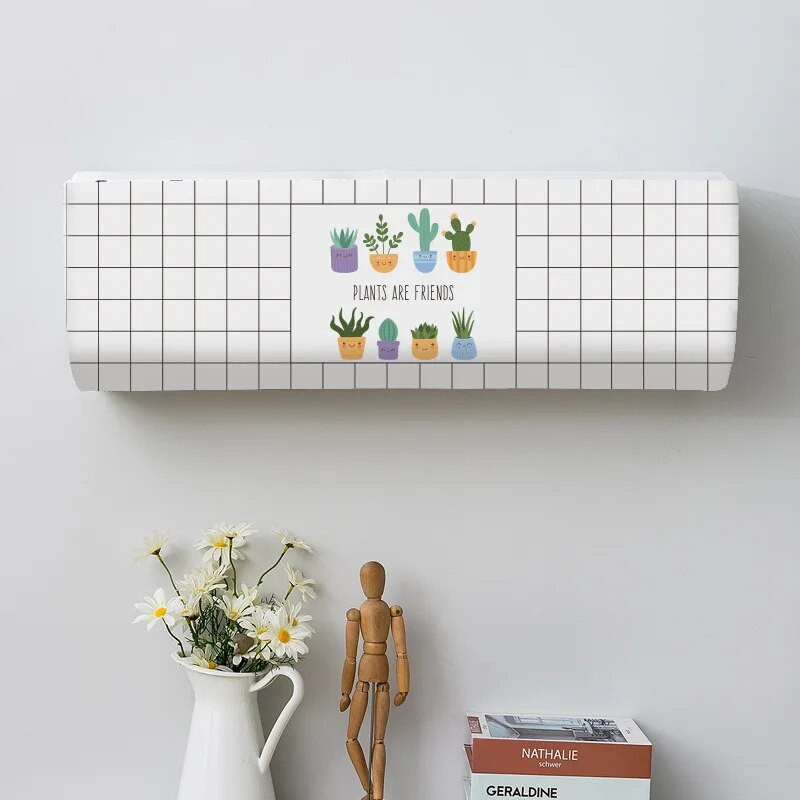 Cactus Potted Plant Spausdinti dulkių dangteliai Oro kondicionieriaus dangtelis Namai Lengvai valomas dangtelis Kabantis oro kondicionieriaus apsauginis dėklas