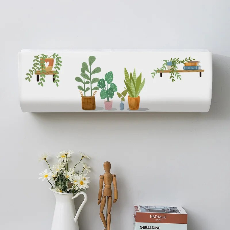 Cactus Potted Plant Spausdinti dulkių dangteliai Oro kondicionieriaus dangtelis Namai Lengvai valomas dangtelis Kabantis oro kondicionieriaus apsauginis dėklas