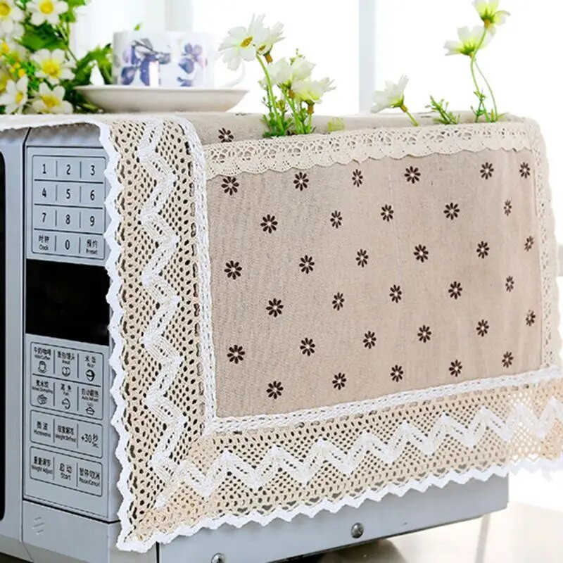 Modernus paprastas mikrobangų krosnelės dangtis, atsparus dulkėms, medvilninės mašinos apsauga, dekoratyvinis virtuvės prietaiso dangtis 13,7x39,3 colio