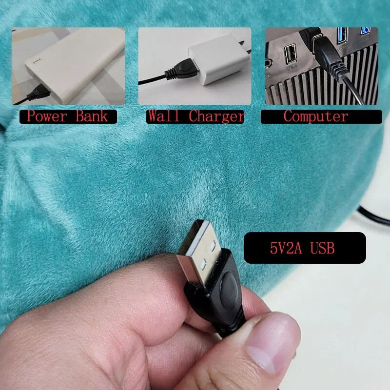 5V/2A USB električni grijač za noge ispod stola grijaći jastučić za zagrijavanje zime plišani flanel termostat grijač za noge
