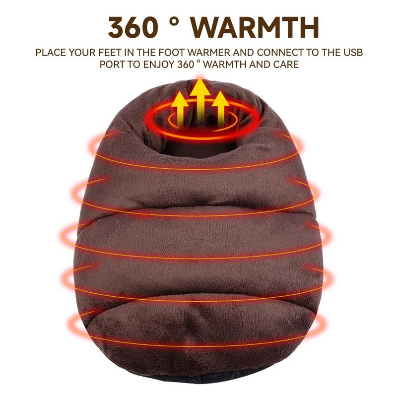 USB elektromos fűtőtest Újratölthető plüss lábmelegítő töltés meleg lábvédő lábfűtő párna otthoni hálószobához, gyors fűtés