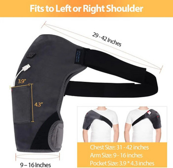 Отопляема раменна скоба USB преносима електрическа нагревателна подложка за рамо за ротационен маншет Облекчаване на мускулната болка на замръзналото рамо