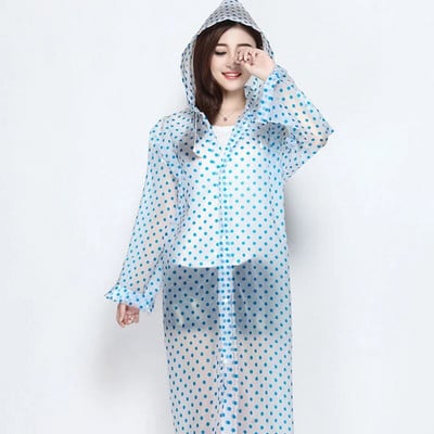 Női esőkabát kültéri divat átlátszó uniszex kapucnis Aldult vízálló vastagított újrafelhasználható aranyos rajzfilm EVA esőkabát huzat