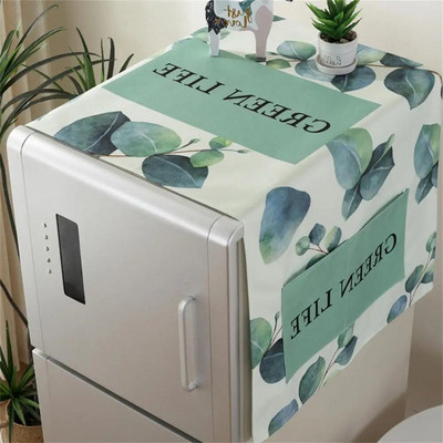 Refrigerator Dust-Proof Cover Washing Machine Cover with Storage Pockets Bags Universal Sunscreen Covers Kitchen Christmas Decor