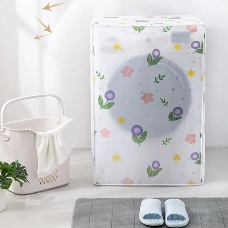 PEVA skalbimo mašinos dangtelis Skaidrus apsaugos nuo saulės dulkėms atsparus dangtelis pakrovimui / iš priekio įkraunama skalbimo mašina Namų skalbimo priedai