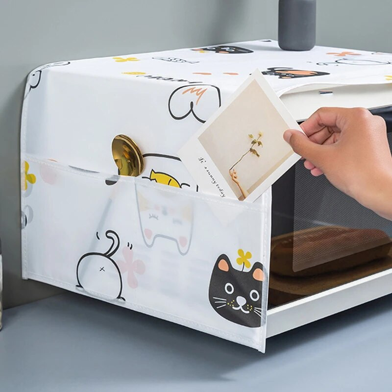 85 * 35 cm mikroviļņu krāsns putekļu pārsegs Putekļu necaurlaidīgs ziemeļvalstu stila uzglabāšanas maisiņš Putekļu PEVA mājsaimniecības apdrukāts vāks Moderns augšējā vāka audums