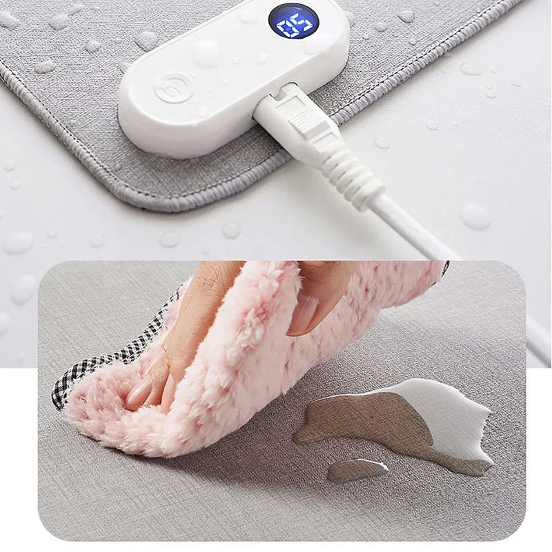 Tampă de încălzire electrică inteligentă și încălzită pentru birou. Afișaj digital de birou