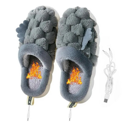 1 ζεύγος θερμαινόμενες παντόφλες Αντιολισθητικές μαλακές ηλεκτρικές θερμαινόμενες ποδιές USB Ηλεκτρικές θερμαινόμενες παντόφλες χειμερινά ηλεκτρικά θερμότερα παπούτσια