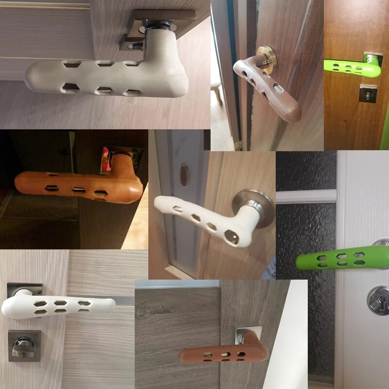 Silikono kambario durų rankenos durų rankenos dangtelis kūdikių vaikų apsauga nuo smūgių durų traukimo rankena Pirštinės Apsauga Namų priedai