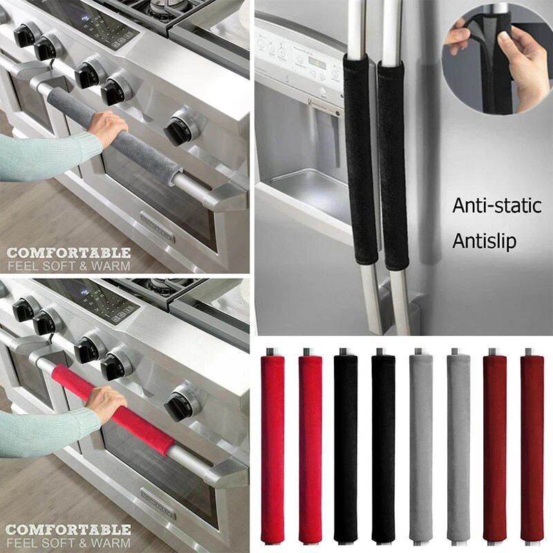 2 vnt. šaldytuvo durelių rankenos dangtis virtuvės prietaisas dekoro rankenos neslystančios pirštinės šaldytuvas orkaitė saugoti nuo pirštų atspaudų