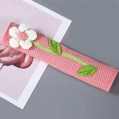 Pastoral Flower Polka Dot Durų / šaldytuvo rankenos dangtis Šaldytuvo durų rankenos pirštinės Namų dekoras Virtuvės priedai Mėlyna