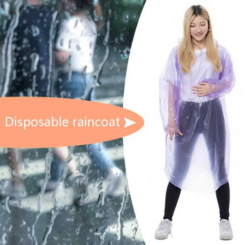 Φορητό αδιάβροχο για ενήλικες μιας χρήσης Αδιάβροχο για ενήλικες Clear Survival Raincoat έκτακτης ανάγκης για υπαίθριο κάμπινγκ/αναψυχή/πεζοπορία