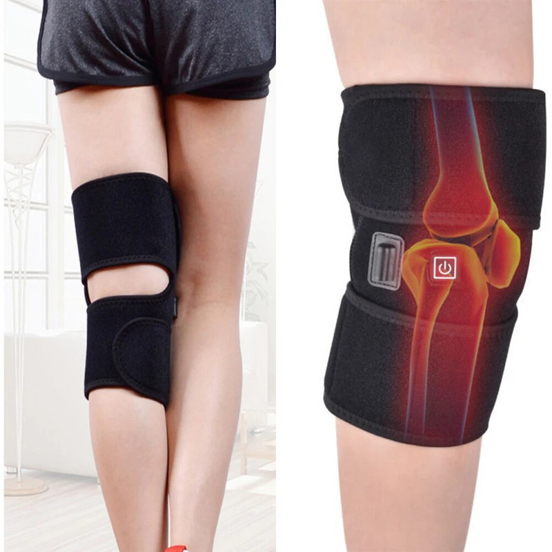 Отопляема топла подложка за коляно Термична терапия Облекчаване на болката при артрит Поддръжка Протектор за скоби Акумулаторен масажор за нагряване на коляното